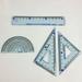 Worallymy 4pcs Plastic Ruler Set Triangular Straight Architect Protractor Measuring Scale Ruler for Engineering School Office