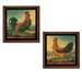 Classic Retro Farm Hen and Rooster Print Set; Two 12x12in Poster Prints