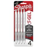 Sharpie S-Gel Gel Pens Medium Point (0.7mm) Black Ink Pearl White Barrel 4 Count