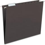 Smead Hanging File Folders with Tab Letter - 8 1/2 x 11 Sheet Size - 1/5 Tab Cut - Top Tab Location - Assorted Position Tab Position - 11 pt. Folder Thickness - Black - 1.89 oz - Recycled - 25 / Box