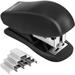 Mini Stapler with Staples 25 Sheet Capacity Office Desktop Stapler Small Stapler & 960 Standard Staples Cute Compact Travel Size Stapler for Adults & Kids.-Black