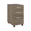 Hybrid 3 Drawer Mobile File Cabinet in Modern Hickory - Engineered Wood