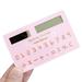 Andoer Size Calculator Ultra-thin Cute Cartoon Solar Powered Calculator 8 Digits Display Portable for Office School Students Stationery Supplies