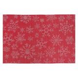 iH casadécor Snowflake 18" Vinyl Placemat Vinyl in White | 18 W x 12 D in | Wayfair XM-AA1017RD(12)