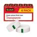 Scotch Transparent Tape 1 Core 0.75 x 83.33 ft Transparent 6/Pack