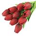 Artificial Tulip Fake Holland Mini Tulip Real Touch Flowers for Wedding Decor DIY Home Party 1 Bouquet Artificial Tulip Home Garden Wedding Flower Arrangement Desktop Decor