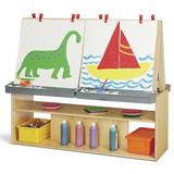 Jonti-Craft Young Time® 4 Station Double Sided Board Easel Wood in Brown | 42 H x 48.5 W x 23.5 D in | Wayfair 7093YT