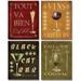 French Classic Antique Cocktail Hour Poster Prints; Set of Four 16x20 Prints