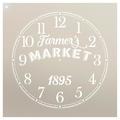 Round Clock Stencil - Farmers Market Words - Small to Extra Large DIY Painting on Wood for Farmhouse Country Home Decor Walls - Select Size 18