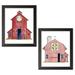 Gango Home Decor Cottage Life on the Farm Barn Element I & Life on the Farm Barn Element II by Kathleen Parr McKenna (Ready to Hang); Two 11x14in Black Framed Prints