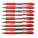 Pilot G2 Retractable Red Gel Roller Ballpoint pens Assorted Point Sizes (3 x Ultra Fine 0.38 3 x Fine 0.5 3 x Medium 0.7)