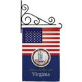 US Virginia Garden Flag - Set Wall Holder Regional States United State American Country Particular Area - House Decoration Banner Small Yard Gift Double-Sided Made In USA 13 X 18.5