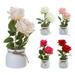 Visland Artificial Potted Flower Fake Flowers in Pot Silk Rose Bouquet Decoration with Ceramics Vase Fake Plants Floral Arrangement for Table Centerpieces Home Office Wedding Decor