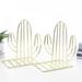 Stibadium Metal Bookends Book Ends Heavy Duty Modern Decorative for Bedroom Library Office School Book Display Desktop Organizer Gift(Cactus Gold)