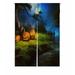 PKQWTM Night Scenery With Three Halloween Pumpkins Old Tree Door Curtain Window Cover Home Decor Hanging Curtain Size 85x120 CM