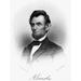 Abraham Lincoln /N(1809-1865). 16Th President Of The United States. Line And Stipple Engraving 19Th Century. Poster Print by (24 x 36)