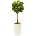 Nearly Natural 4.5 Artificial Fiddle Leaf Fig Tree with White Planter