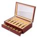 Fountain Pens Case Wooden Pen Box Display Box Large Capacity Collector 23 Slots Vintage Red Wooden Fountain Pen Case Storage Box Large Capacity 2 Layer Wooden Fountain Pen Display Case Pen Storage Box