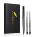 Nekigoen Ballpoint Pen with Perfect Gift Box for Men Women Luxury Stainless Steel Retractable Pen Executive Home Office Use and 2 Extra Refills Black Ink 1.0mm B2 (full gray)