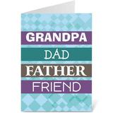 To Grandpa on Father s Day Card - Large 5 x 7 One Card with White Envelope