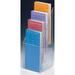 Set of 2 4 Pocket Literature Racks for 4 x 9-Inch Materials Tabletop Brochure Holders with Tiered Design - Clear Acrylic