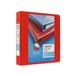 Staples Heavy Duty 1 1/2 3-Ring View Binder Red (24681) 82682