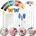 Cross Stitch Set Butterfly Magic Embroidery Pen Needle Punch Embroidery Set of Pen Tooling Crafts Including 50 Colors of Yarn