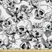 Day of the Dead Upholstery Fabric by the Yard Celebration Mexican Spanish Sketch Dead Skulls Art Print Decorative Fabric for DIY and Home Accents 2 Yards Black and White by Ambesonne