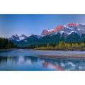 Canmore Engine Bridge over Bow River Three Sisters Mountain Mount Lawrence Grassi Canmore Alberta Canada Poster Print by Panoramic Images (36 x 24)