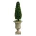 NearlyNatural 4 ft. UV Resistant Indoor & Outdoor Boxwood Tower Artificial Topiary Tree Sand