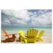 Great BIG Canvas | Bonaire Sorobon Beach Beach Chairs Art Print - 30x20