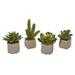 Nearly Natural Mixed Succulent Artificial Plant (Set of 4)