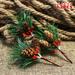 TENCE 12pcs Artificial Flower Christmas Green Red Berry Pine Cone Holly Branch Decors