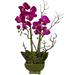 Nearly Natural 21 Orchid & Succulent Artificial Flower Arrangement Dark Pink