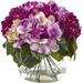 Nearly Natural Pink Hydrangea Artificial Flower with Vase