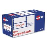Avery Dot Matrix Printer Mailing Labels Pin-Fed Printers 1.44 x 4 White 5 000/Box (4014)
