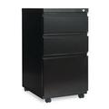 Alera 14.87 x 19.12 in. Three-Drawer Metal Pedestal File with Full-Length Pull - Black