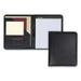 Samsill Contrast Stitch Leather Padfolio 8 1/2 x 11 Leather Black (71710)