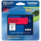 Genuine Brother 1 (24mm) Black on Red TZe P-touch Tape for Brother PT-2730 PT2730 Label Maker