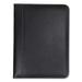 Samsill Contrast Stitch Leather Padfolio 8 1/2 x 11 Leather Black