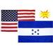 2x3 2 x3â€™ Wholesale Set (2 Pack) USA American & Honduras Country Flag Banner