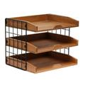 Elegant Designs 12.5 Home Office Wood Desk Organizer Mail Letter Tray with 3 Shelves Natural Wood