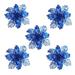 iOPQO Christmas Decoration Poinsettias Artificial Christmas Flowers Christmas Simulation Flower Xmas Ornament 5Pcs Onion Powder Christmas Flower Blue Blue Christmas Party Decorations