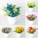 Happy date 2Packs Artificial Flowers in Pot Decor Flower Arrangements Lifelike Plastic Chrysanthemum Flowers Bouquets In Pot Table Centerpieces Holiday Dinning coffee Room Table Kitchen Decoration