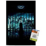 DC Comics Movie - The Dark Knight - Batman View Of The City One Sheet Wall Poster with Push Pins 14.725 x 22.375