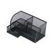Mchoice Office School Supplies Pens Steel Mesh Desk Organizer 4 Divided Compartments With 1 Slide Drawer Black Pencil Case Pencil Pouch Colored Pencils