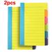 1/2/4/10pcs Divider Sticky Notes Tabbed Self-Stick Lined Note Pad 60 Ruled Notes 5.9 x 3.93 Inches Assorted Neon Colors