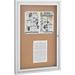 Global Industries Enclosed Bulletin Board - Cork - Aluminum Frame - 24 x 36 in. - 1 Door - Natural