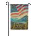 America Forever American Flag Mountain Summer Garden Flag 12.5 x 18 inches Patriotic Forest United States Fourth of July Memorial Day Double Sided Seasonal Yard Outdoor Decorative Nature Garden Flag