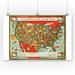 A Food map of the United States Vintage Poster USA c. 1952 (24x36 Giclee Gallery Print Wall Decor Travel Poster)